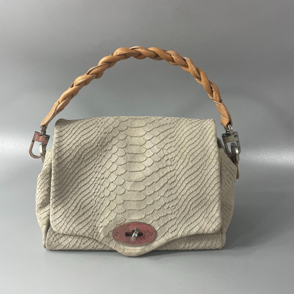 Aphrs Capri Python Print Suede Small Hobo Bag - image 1